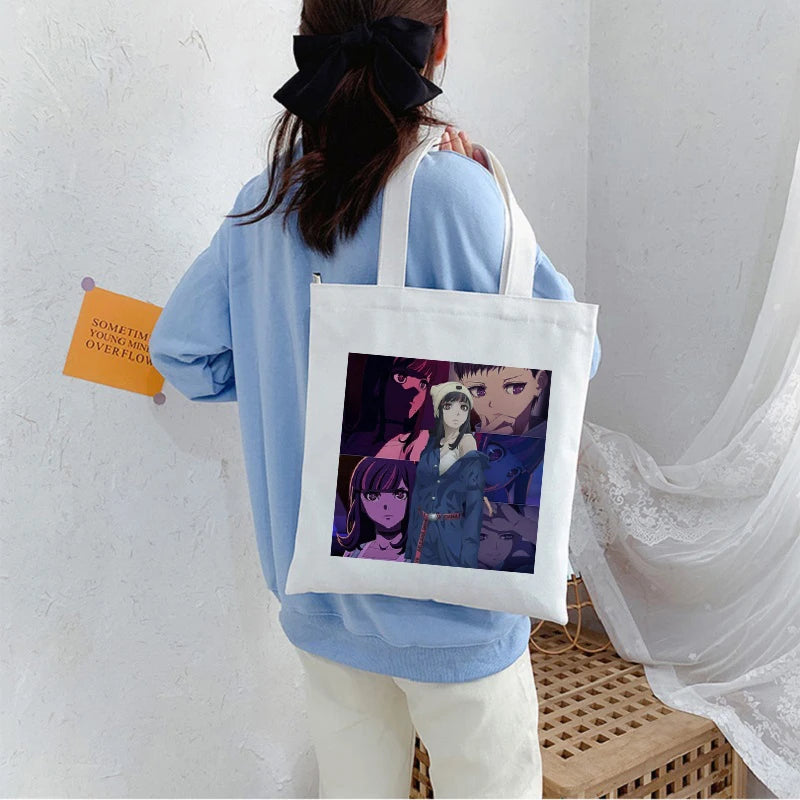Akudama Drive Anime Canvas Bag Goth Punk Large Capacity Ladies Bag Vintage Tote