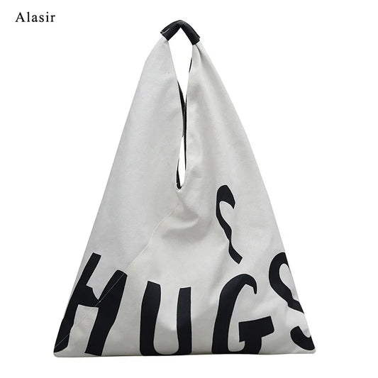 Letter Shoulder Bag Art Canvas Tote Bag Women Handbags