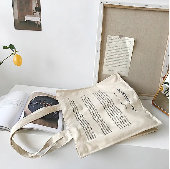 Alice Printed Large Capacity Women Tote Bag Canvas Travel Handbag