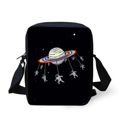 Alien Rainbow Space Prints Handbags Gift Crossbody Bags ET Mini Messenger