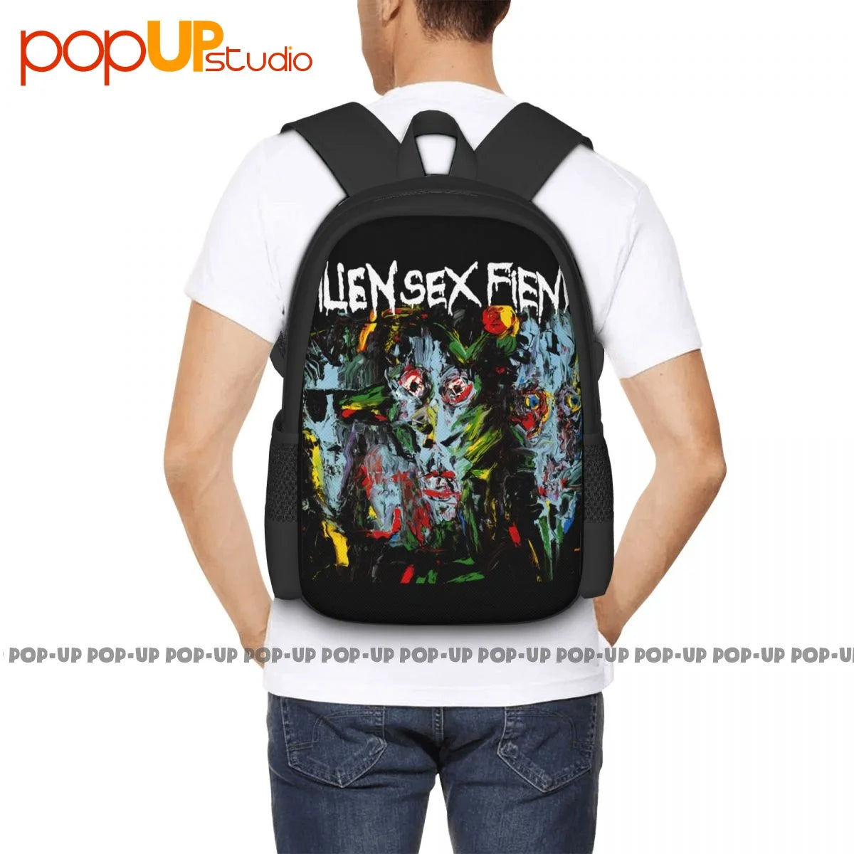 Alien Sex Fiend Backpack Large Capacity Vintage Softback 3D Printing
