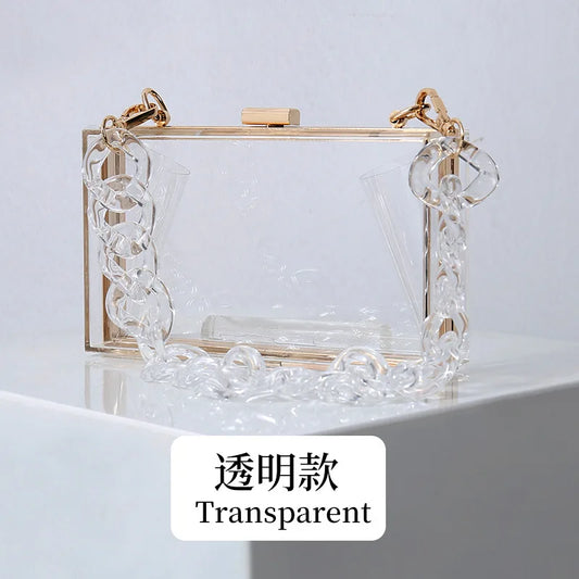 Alirattan Summer Acrylic Bag Square Box Transparent Bag