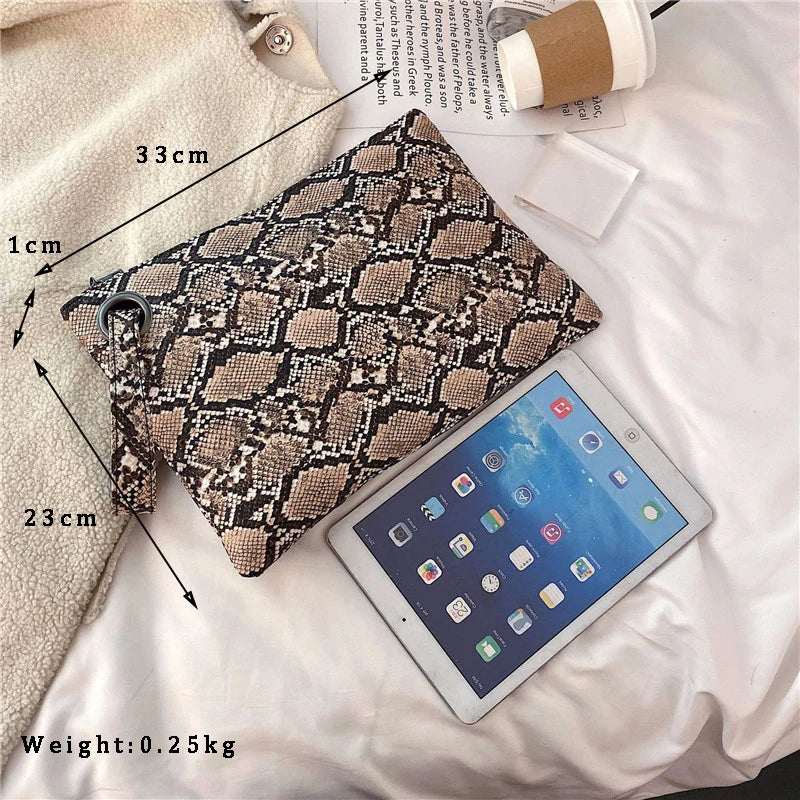 Alirattan Clutch Bag Snake Pattern Women's Pouch Envelope Bag