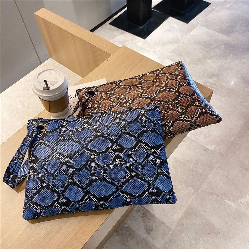 Alirattan Clutch Bag Snake Pattern Women's Pouch Envelope Bag
