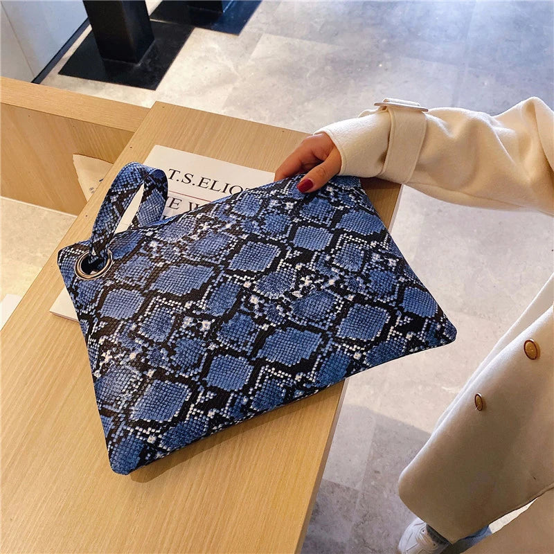 Alirattan Clutch Bag Snake Pattern Women's Pouch Envelope Bag