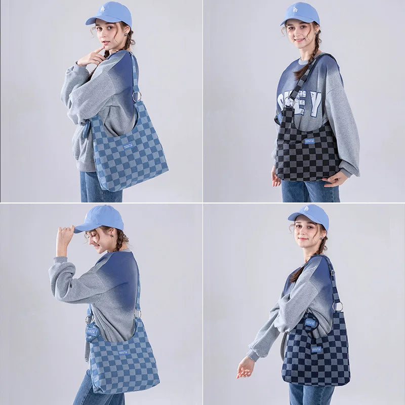 Alirattan Spring Denim Bag One Shoulder Messenger Bag