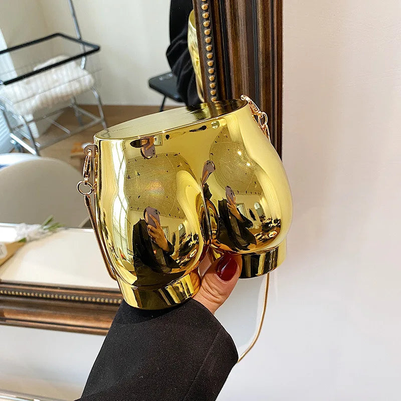 Alirattan Acrylic Chain Shoulder Bag Hip Shape Box Party Purses Lady