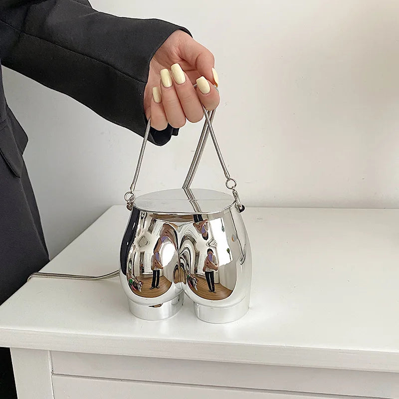 Alirattan Acrylic Chain Shoulder Bag Hip Shape Box Party Purses Lady