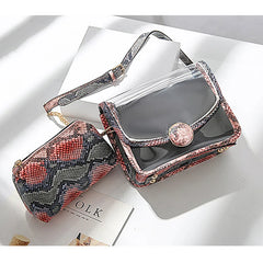 Alirattan Snake Pattern Chain Shoulder Messenger Bag