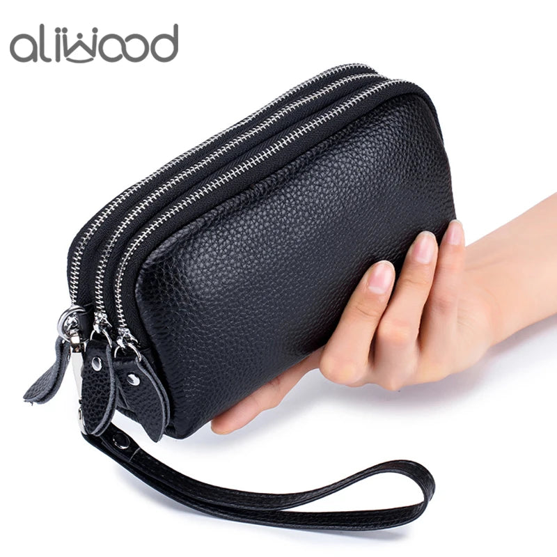 First Layer Cowhide Women's Clutch Bag Leather Wallet