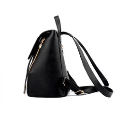 Leather Women's Backpack High School Bags Rucksack For Teenagers Girls