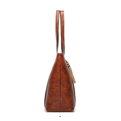 Retro Tassel Rivet Women's Bag Large Capacity Leather Shoulder Bag Handbags