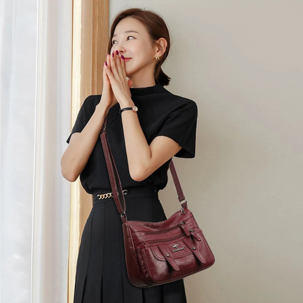 Soft Leather Shoulder Crossbody Bag for Women Sac Messenger Bag