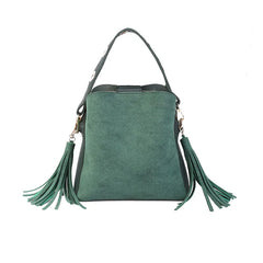 Vintage Tassel Messenger Bag with Scrub PU, All-match Style