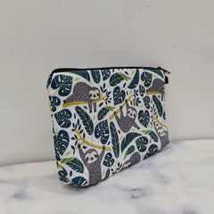 Alpaca Sloth Printed Makeup Bag Animal Floral Pattern Cosmetic Bag