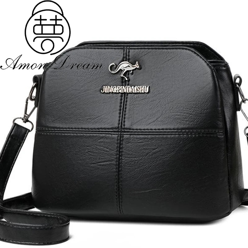 Aman Dream 3 Layers Pu Leather Shoulder Crossbody Bags for Women