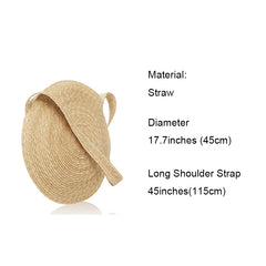 Summer Round Straw Bag for Women Large Drawstring Beach Bags Vintage Handbags
