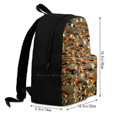Amber Glass Liquid Bags Backpacks Water Drops Abstract