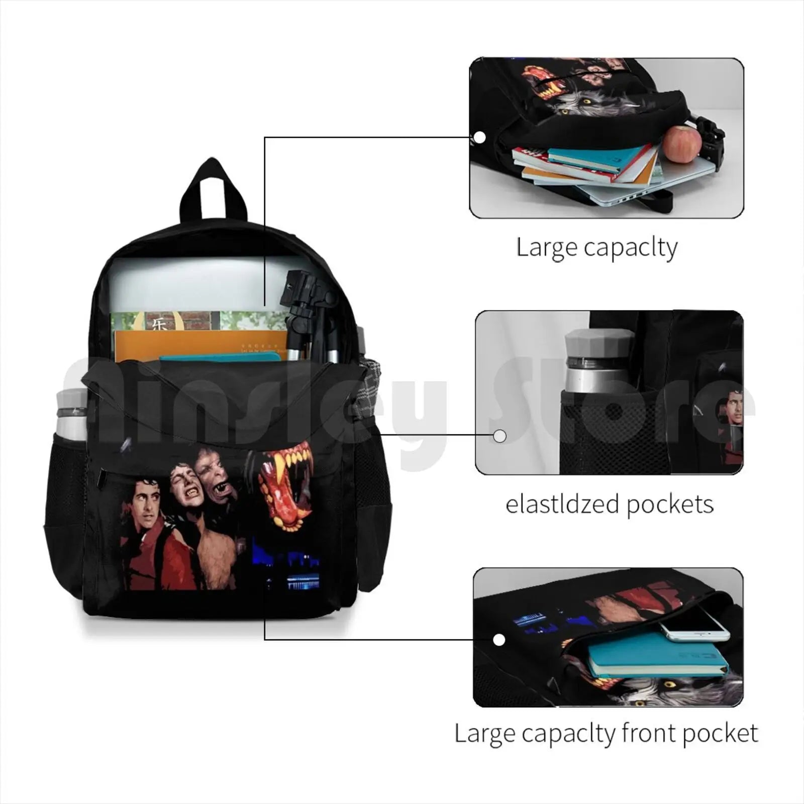 Werewolf Outdoor Hiking Backpack 80s Horror Movies