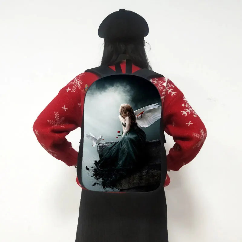 Angel Watching Over the Baby Backpack for Girls Students