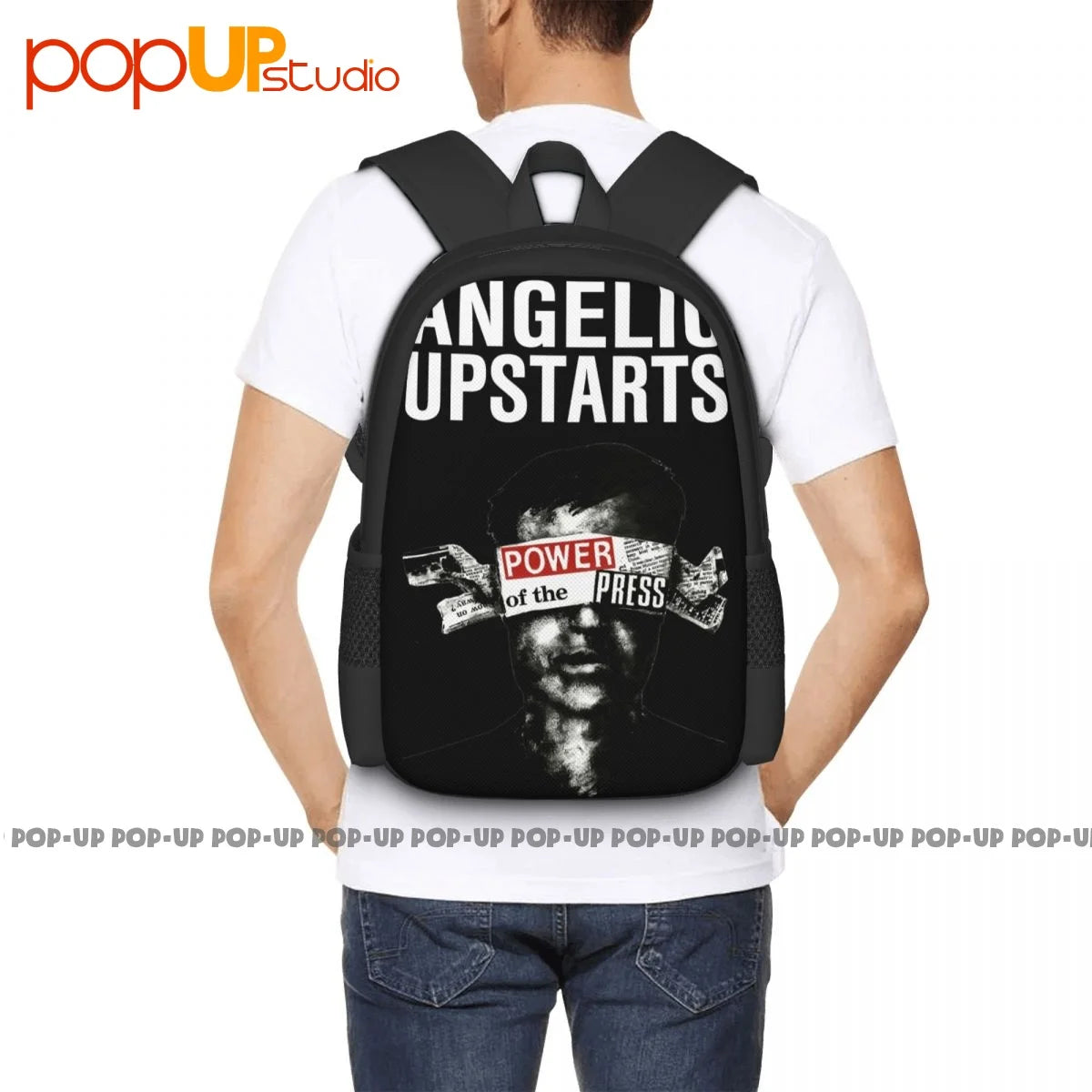 Angelic Upstarts - Power Of The Press Backpack Large Capacity Travel Shoe Bag