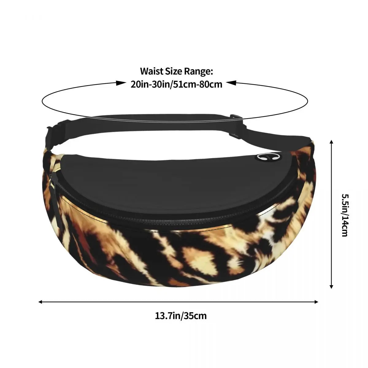Leopard Print Waist Bag Polyester Work Bag