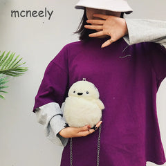 Chicken Cartoon Shoulder Bag Crossbody Plush Bag