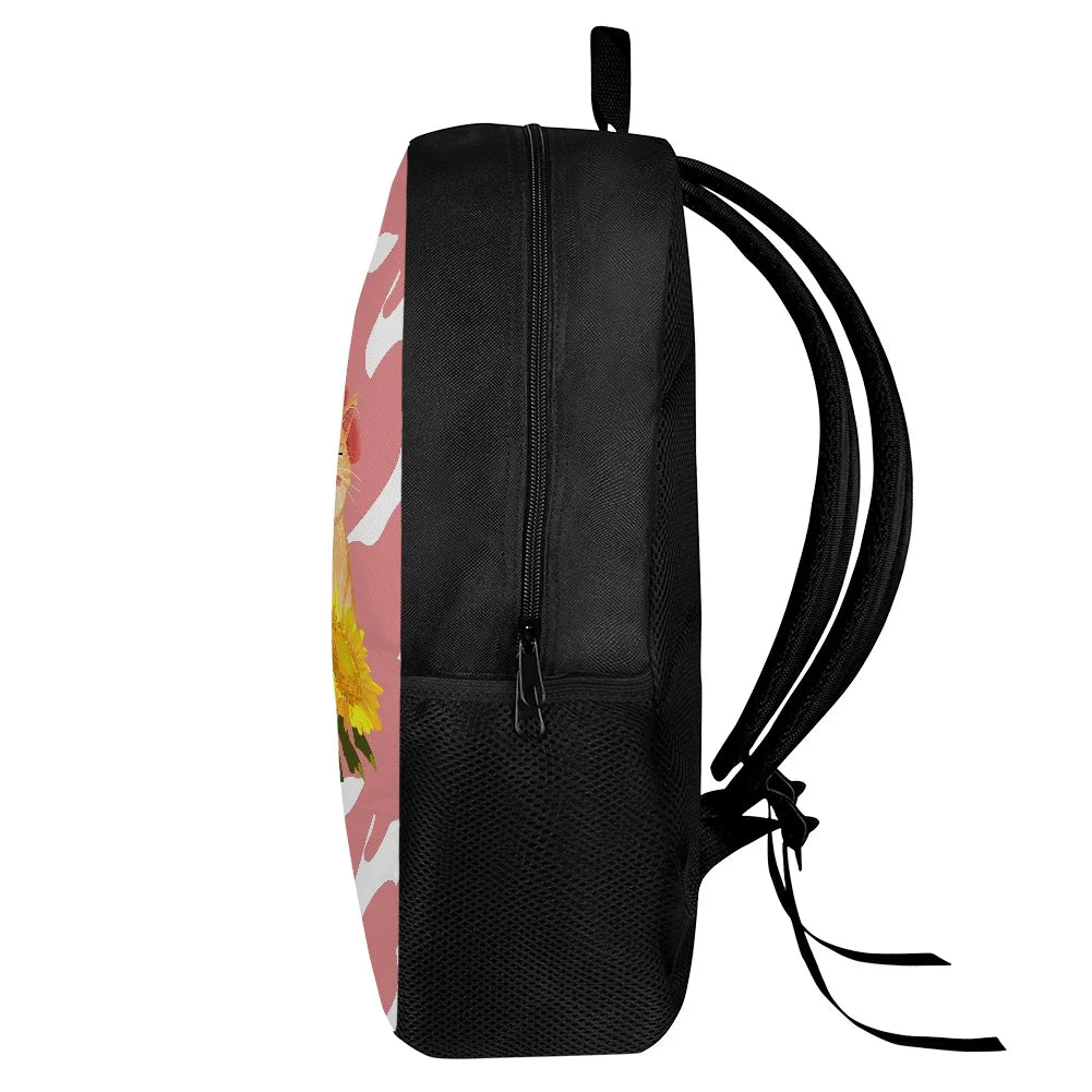 Animal Flower Texture Pattern Girls School Bags