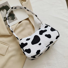 Animal Print Canvas Shoulder Bag Vintage Ladies Small Purse