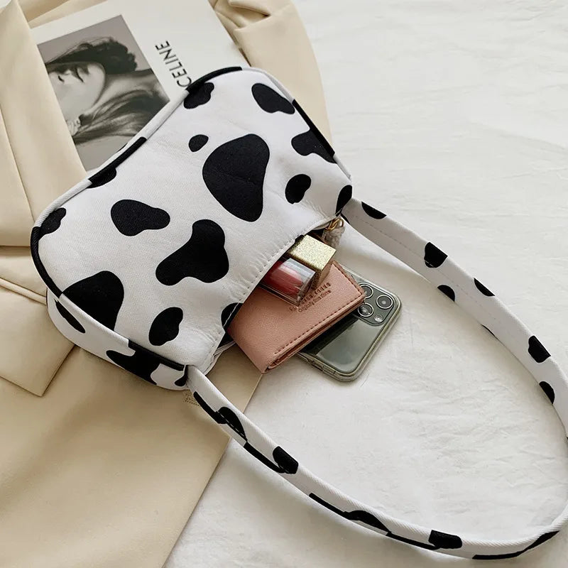 Leopard Print Shoulder Bag Vintage Small Purse