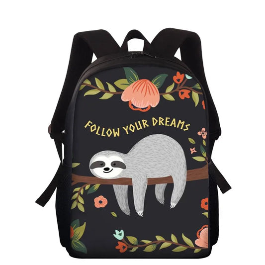 Sloth Print School Bags for Girls Kids Backpack