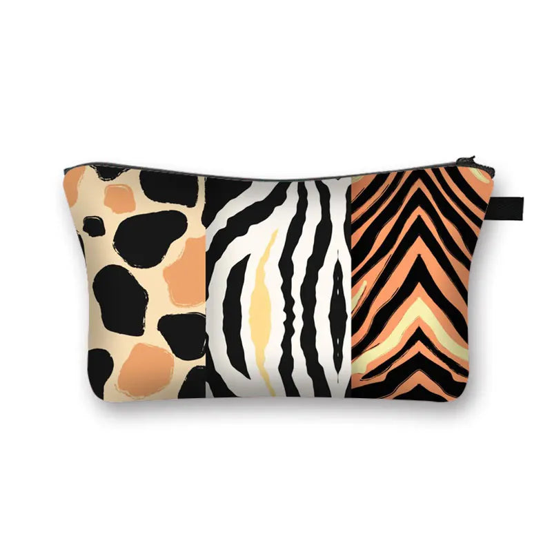 Leopard Print Makeup Bag Water Resistant Cosmetic Organizer for Women