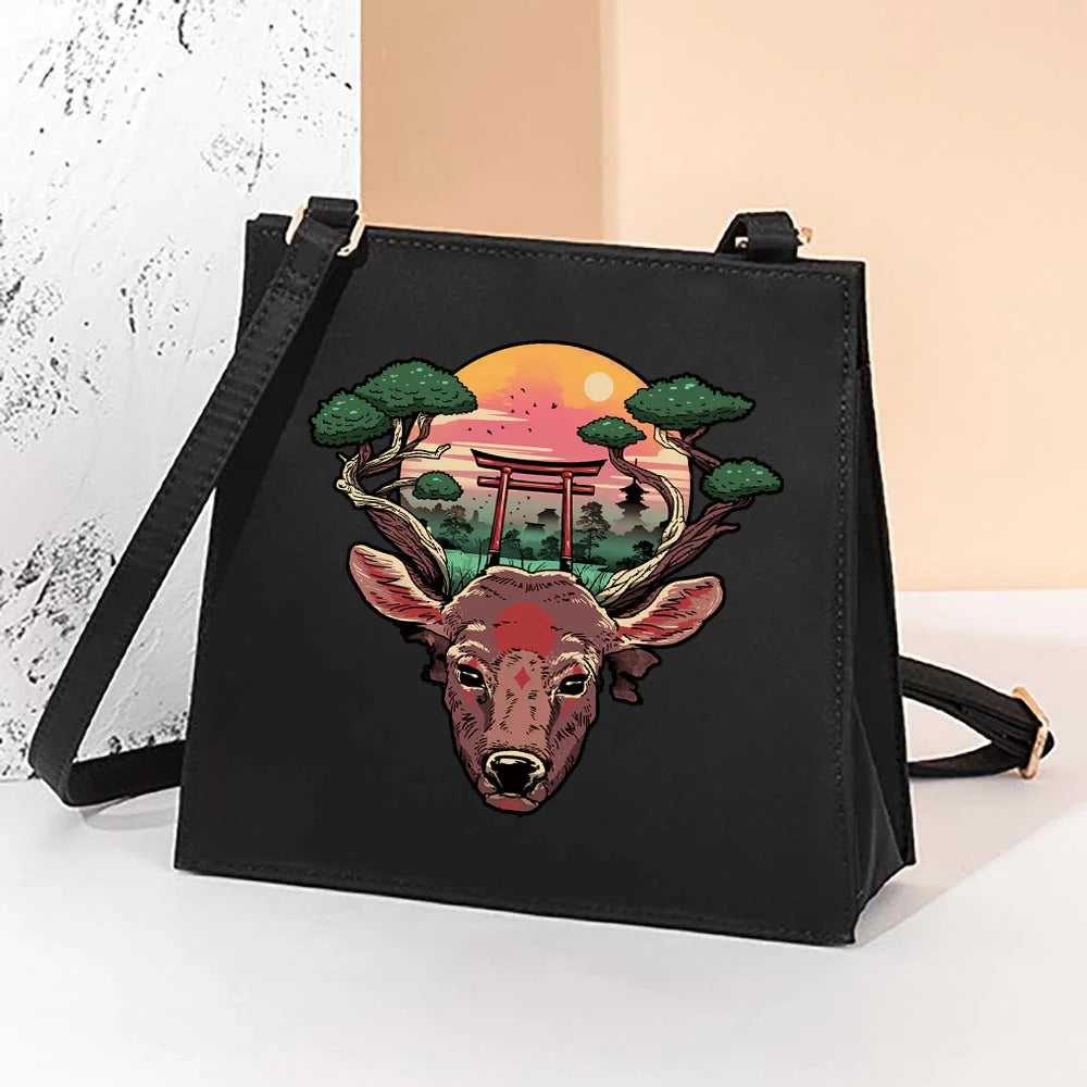Animated Pattern Square Shoulder Messenger Bag for Women