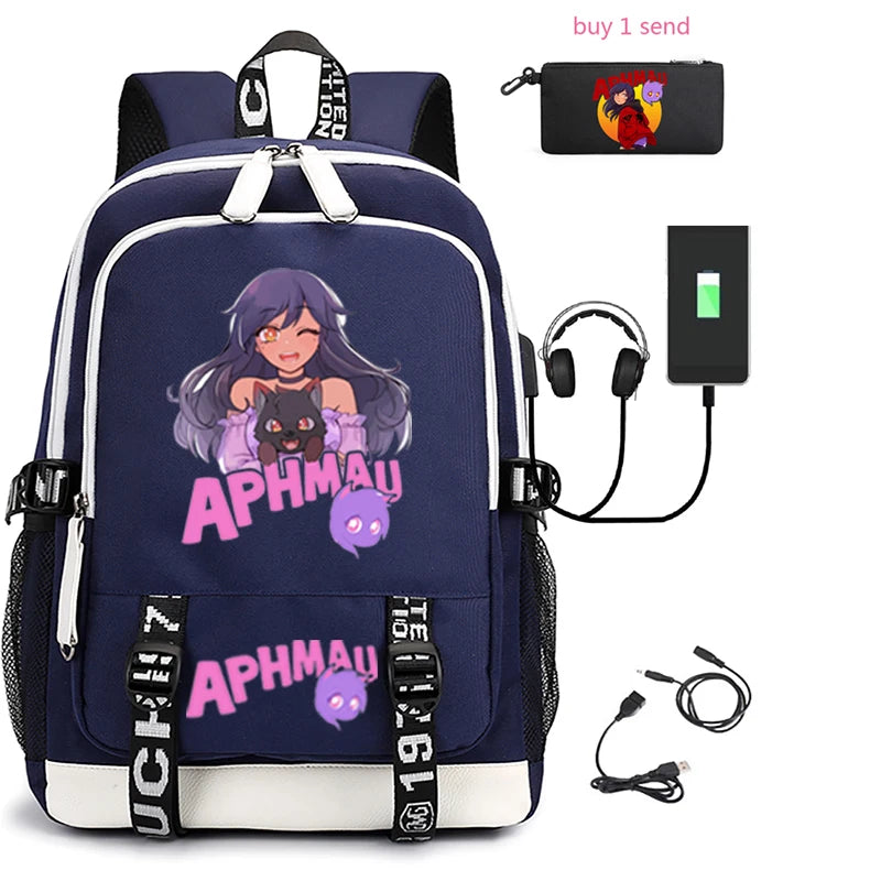 Anime Aphmau Backpack with USB Charging