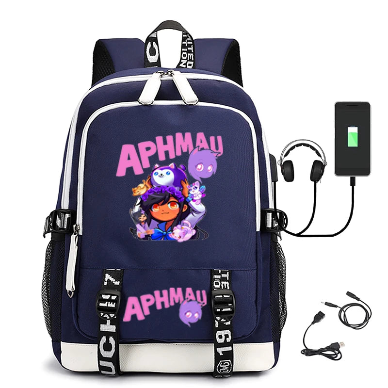 Anime Aphmau Backpack with USB Charging