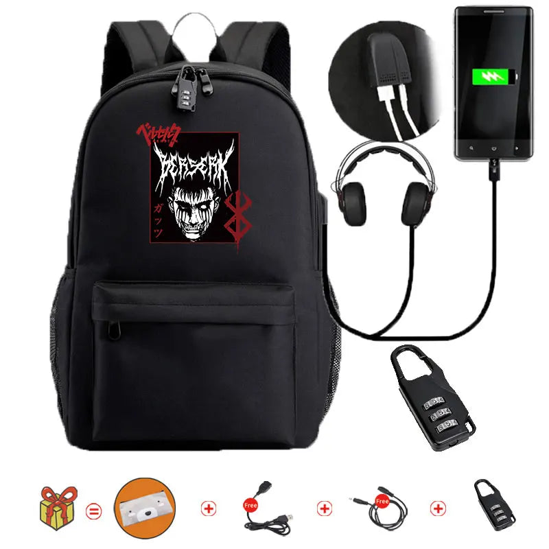Anime Berserk School Bag Harajuku Bookbag for Kids