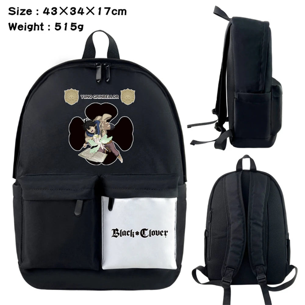 Anime Clover Nylon Backpack Schoolbag Laptop Bag Zipper Bookbag