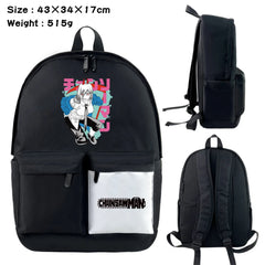 Anime Chainsaw Man Nylon Backpack Casual Knapsack Teenager Packsack