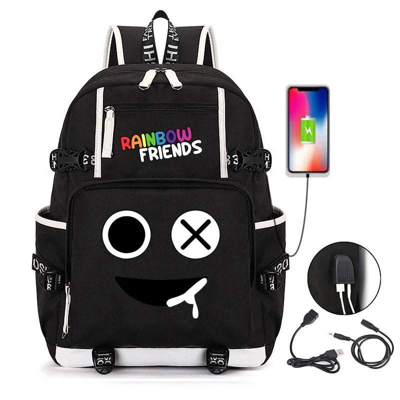 Anime Cosplay Rainbow Backpack Student School Shoulder Bags Teentage Travel Ruck