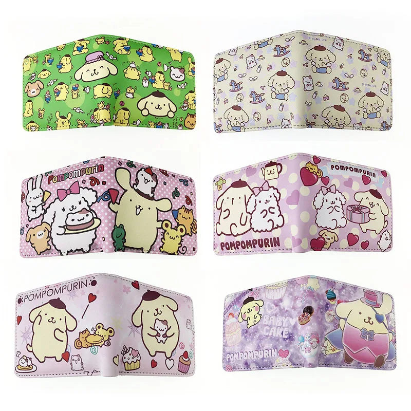 Pompompurin Wallet PU Leather Short Purse Student Gift Kids Wallets