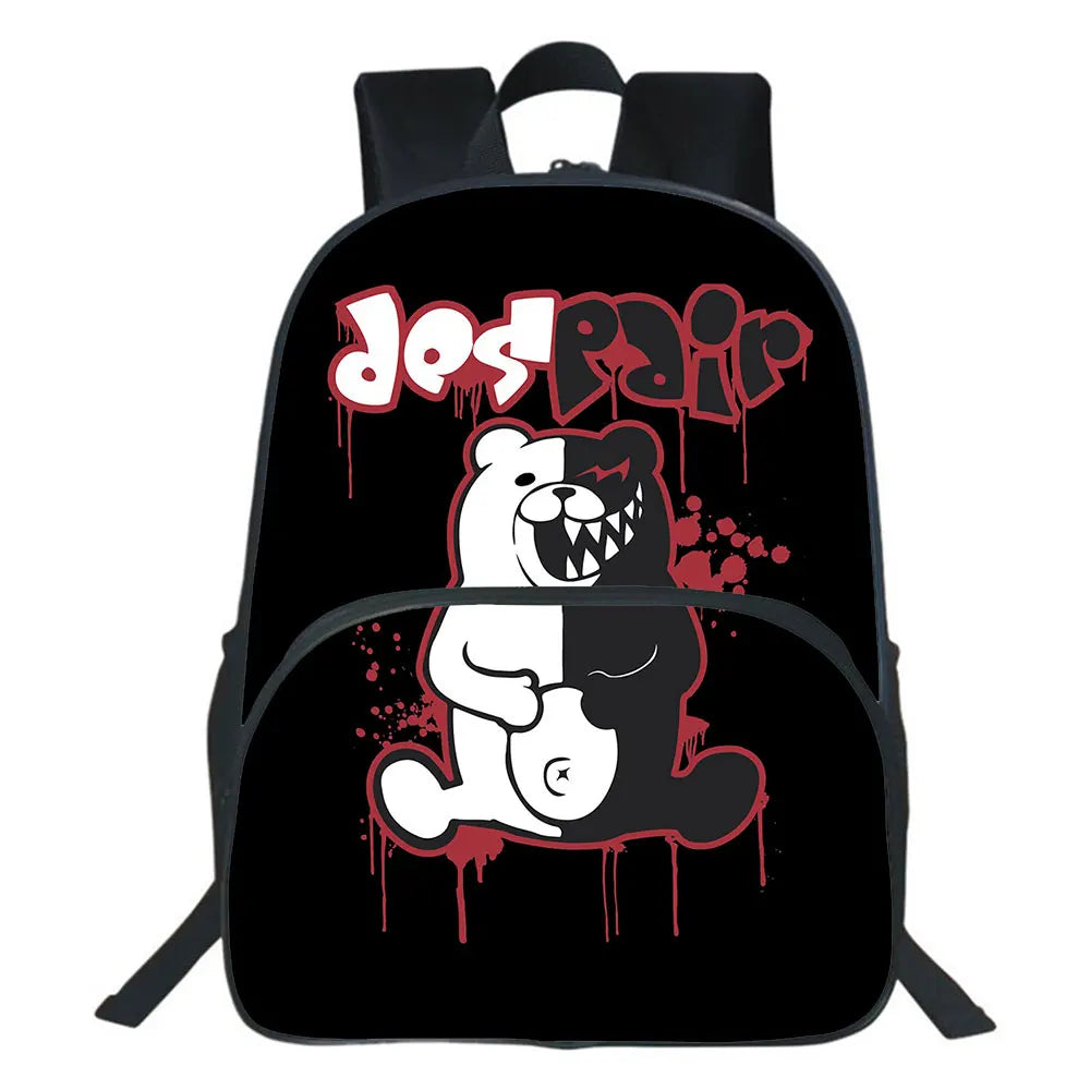 Danganronpa Backpack Monokuma Nylon Large Student School Bag Men Travel Rucksack