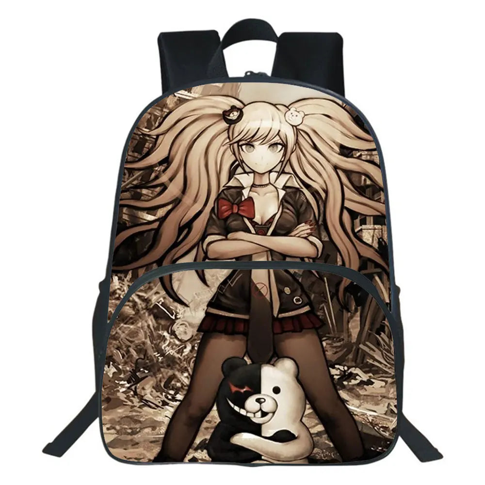 Danganronpa Backpack Monokuma Nylon Large Student School Bag Men Travel Rucksack