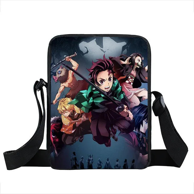 Demon Slayer Nezuko Tanjirou Crossbody Bag - Canvas Shoulder Bag for Teens
