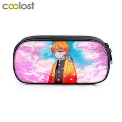 Demon Slayer Pencil Bag Canvas Zipper Stationery School Supplies