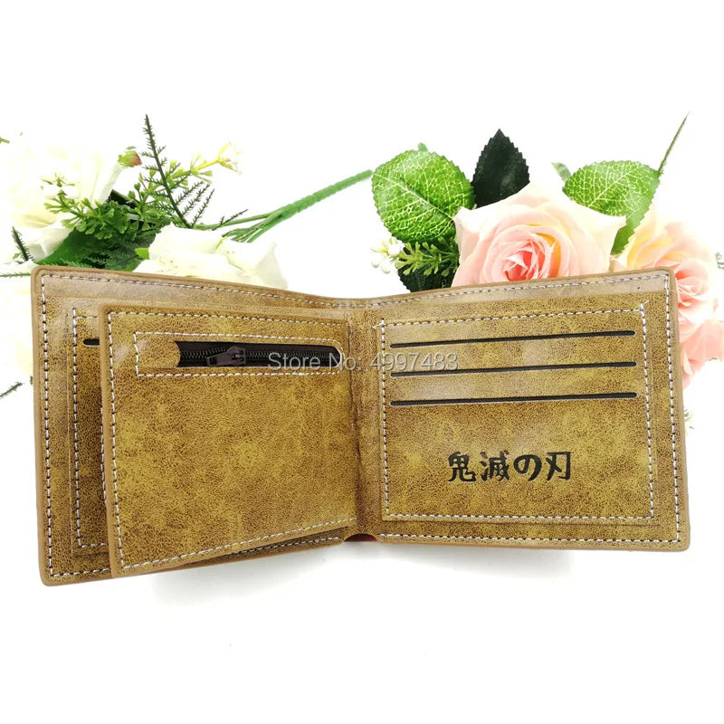 Demon Slayer Inosuke Short Wallet PU Leather Men Women Purse