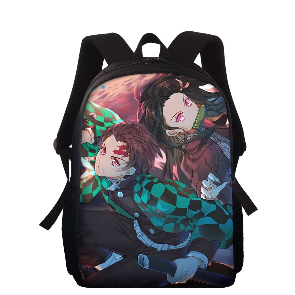 Anime Demon Slayer Print School Bags For Boys Girls 15 Inch Backpack