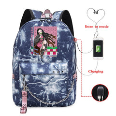 Demon Slayer Backpack Kpop Style Schoolbag for Girls