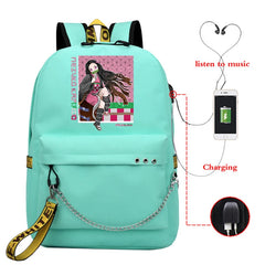 Demon Slayer Backpack Kpop Style Schoolbag for Girls
