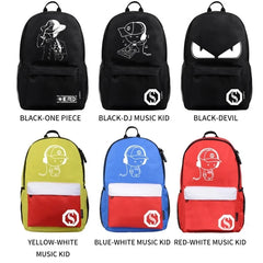 Anime USB Charge School Backpack Music Luminous Schoolbag