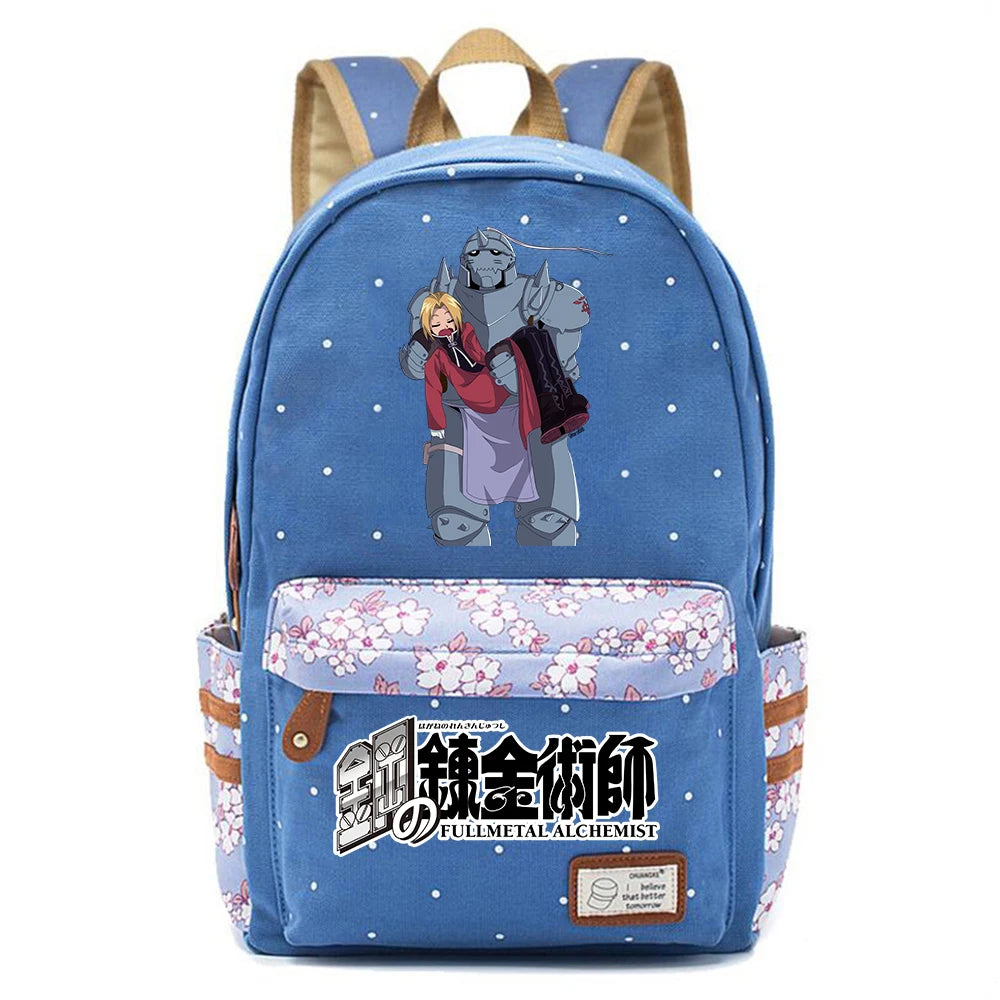 Anime Fullmetal Alchemist Zip Packsack Casual Backpack Unisex